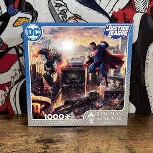 Thomas Kinkade DC Comics Justice League Superman Fight 1000pc Jigsaw Puzzle NEW
